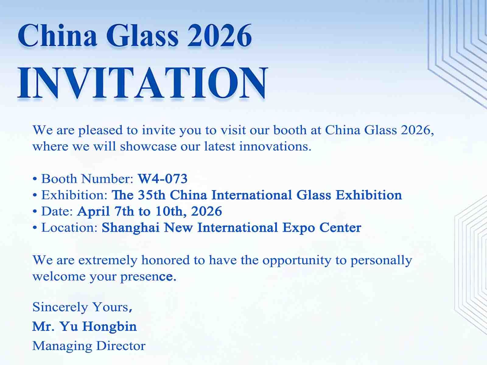 Ultimi blog aziendali su China Glass 2026 si terrà a Shanghai